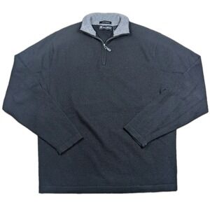 Daniel Bishop Mens L 100% Cashmere Sweater Black 1/4 Zip
